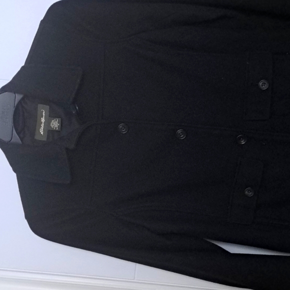 Black wool coat, women's size small, above knee length - Picture 4 of 4